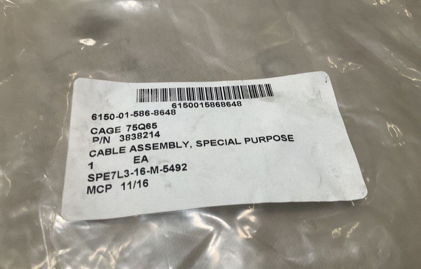 MRAP-MATV OSHKOSH 3838214 CABLE ASSY DISP 36.0 CK6 8442311-1 6150-01-586-8648