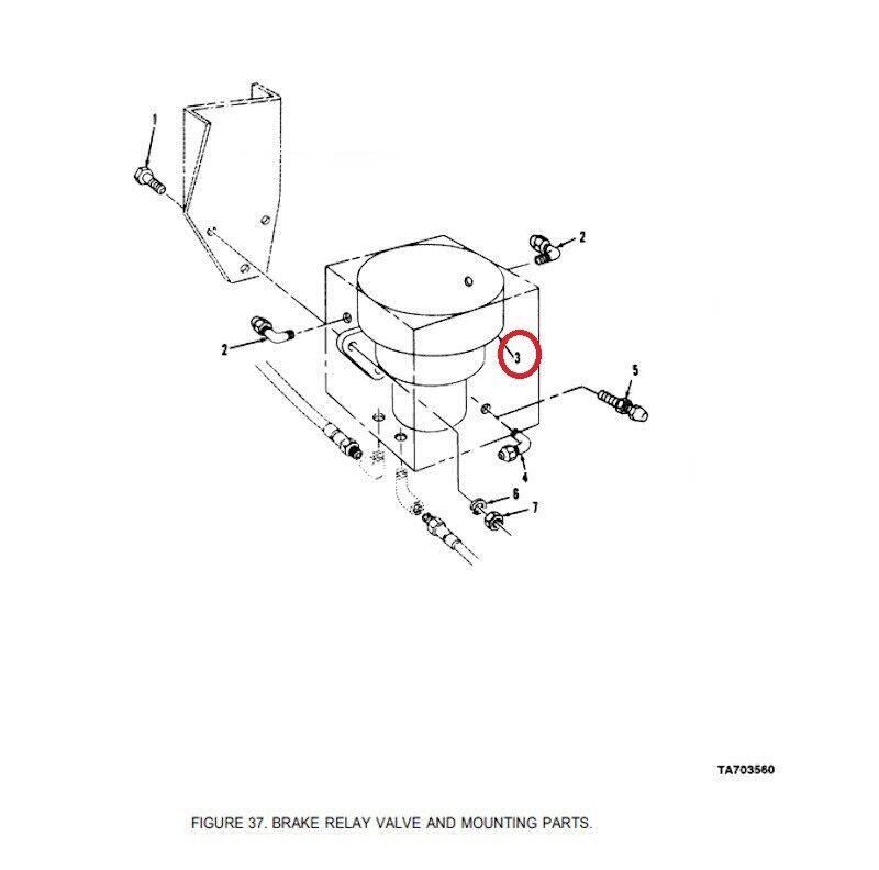 M747 AIR BRAKE EMERGENCY RELAY VALVE MS53004-2 SN3713G 2530-00-021-2366 USA