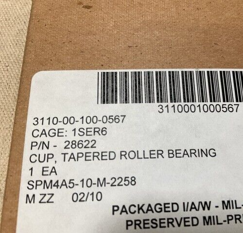 HDT VEHICLE COMPONENT TIMKEN 28622 TAPERED ROLLER BEARING CUP 3110-00-100-0567