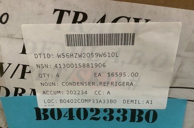 MRAP ISS DASH 171375200C REFRIGERATION CONDENSER 3708170C91 4130-01-588-1906