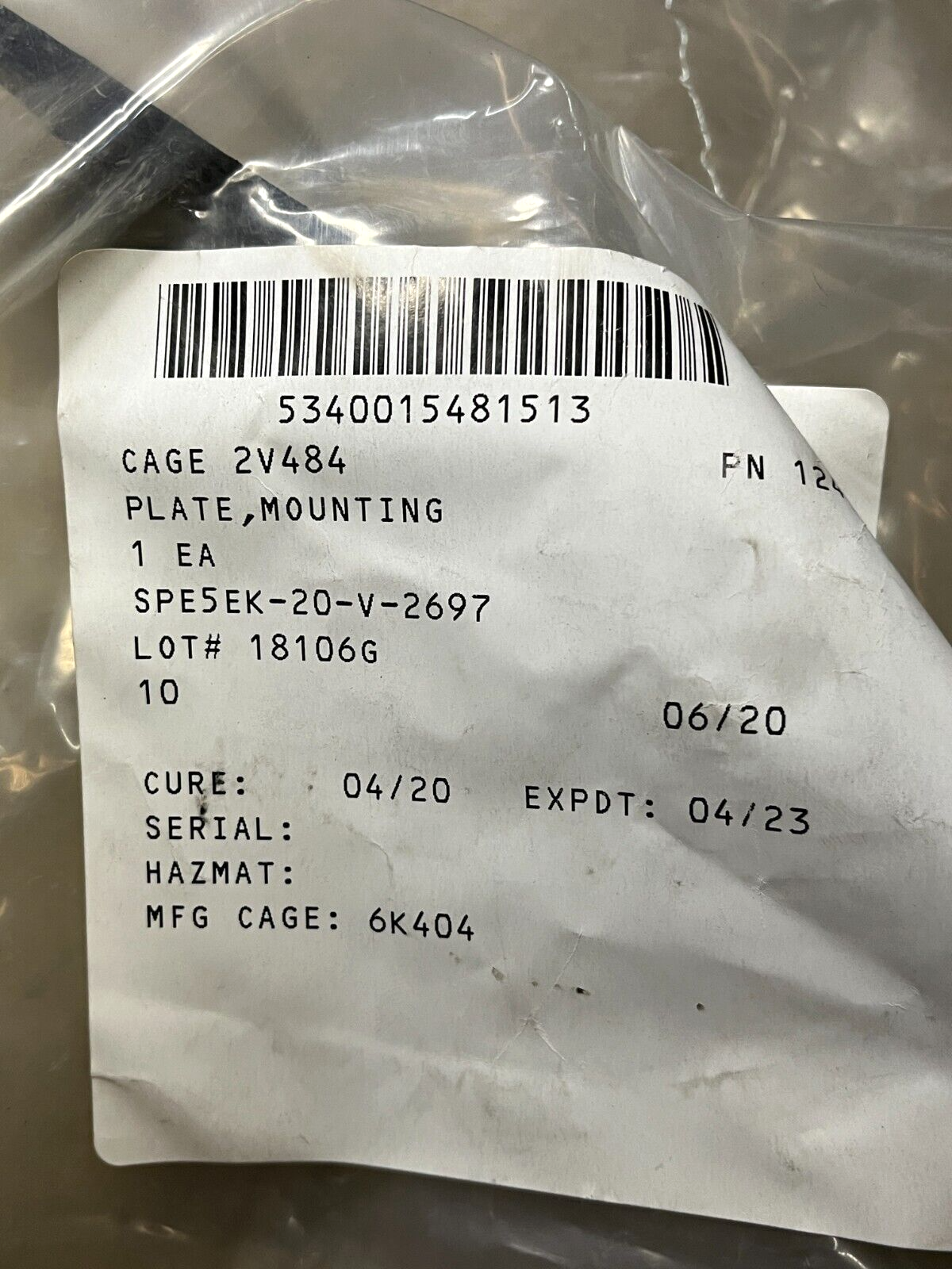 M60 COMBAT TANK 12489505 MOUNTING PLATE TOP CLOSURE 5340-01-548-1513 NOS