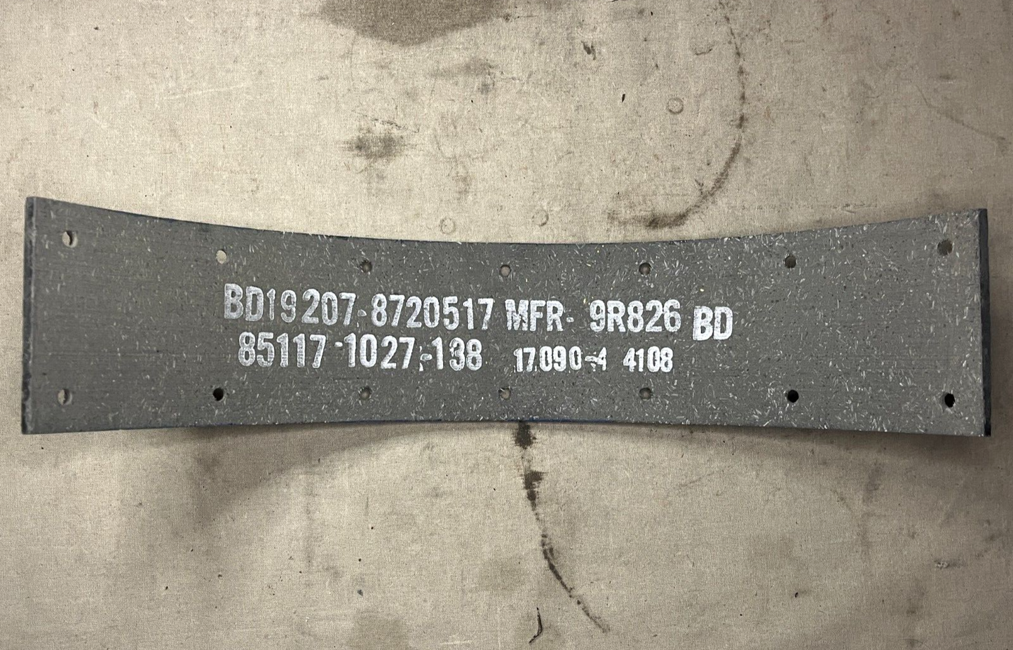 3/4TON TWO WHEEL TRAILER SINGLE BRAKE PAD LINER 8720517 2530-00-522-4183