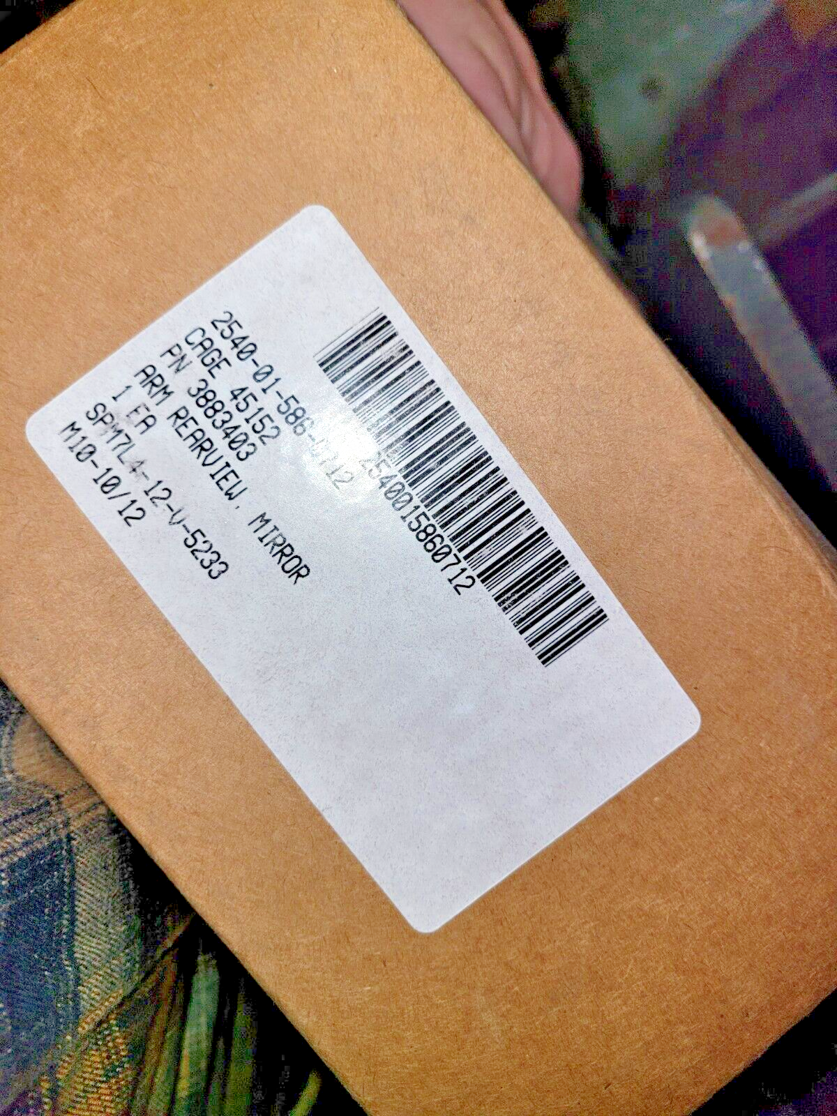 OSHKOSH REARVIEW MIRROR ARM NSN 2540-01-586-0712 P/N 3883403