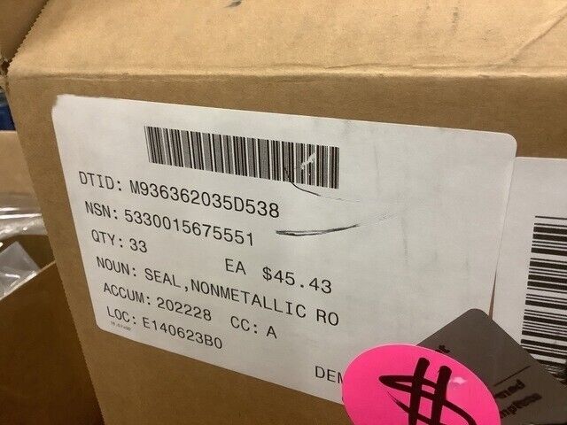 GENUINE JOHN DEERE 624KR WHEEL LOADER ROUND SEAL P/N YZ121723 5330-01-567-5551