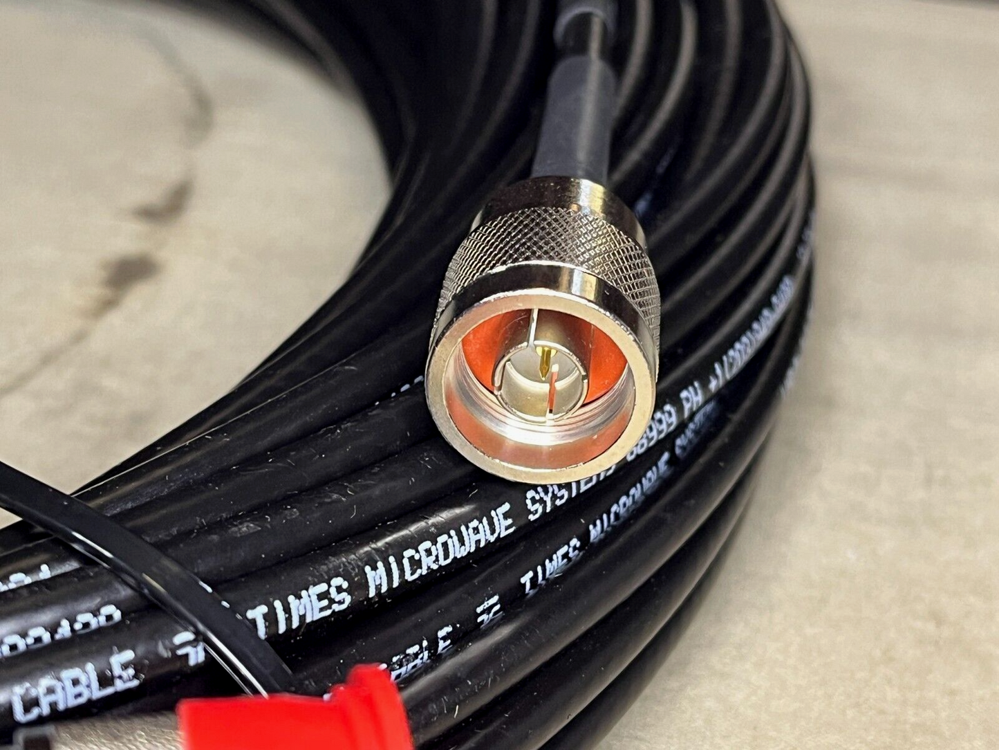TIMES MICROWAVE SYSTEM RADIO FREQUENCY CABLE ASSEMBLY 150ft 5995-01-530-1911