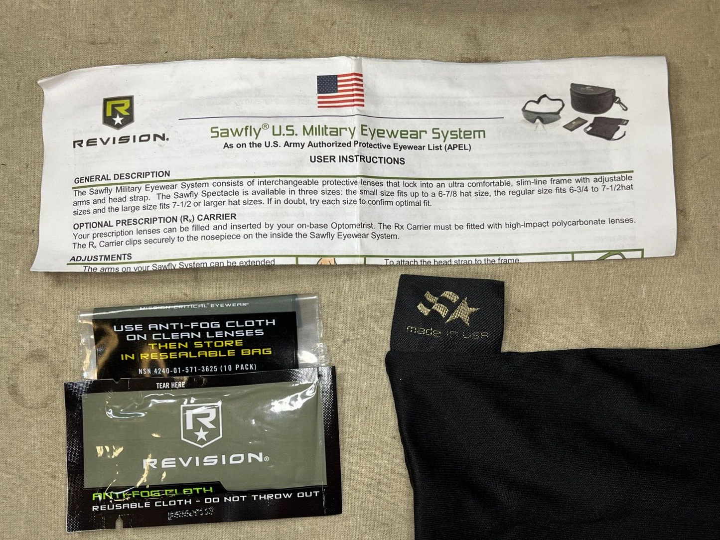 ORIGINAL REVISION MILITARY 4-0076-9800 SAFETY GLASSES KIT W/BOX4240-01-527-4051