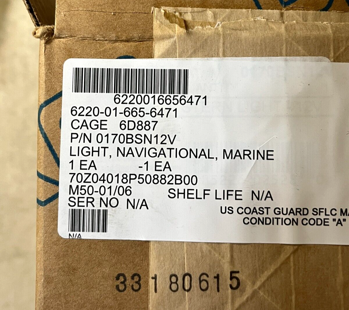 GENUINE USCG 24FT CRAFT PERKO STERN LIGHT CLEAR NO.170 BSN 12V/10W MARINE BOAT