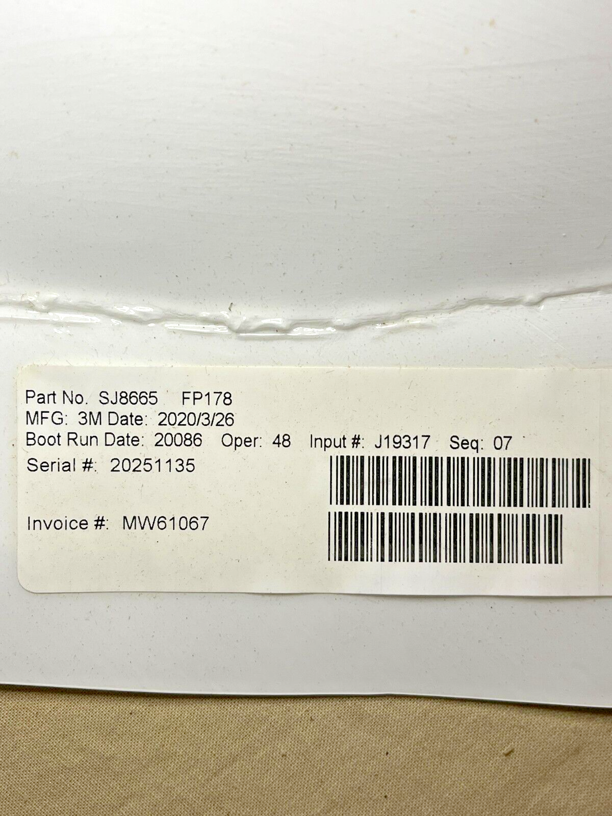 AIRCRAFT ORION P-3 SJ8665FP-178 RADOME BOOT COVER 428156-1 1560-01-191-5177