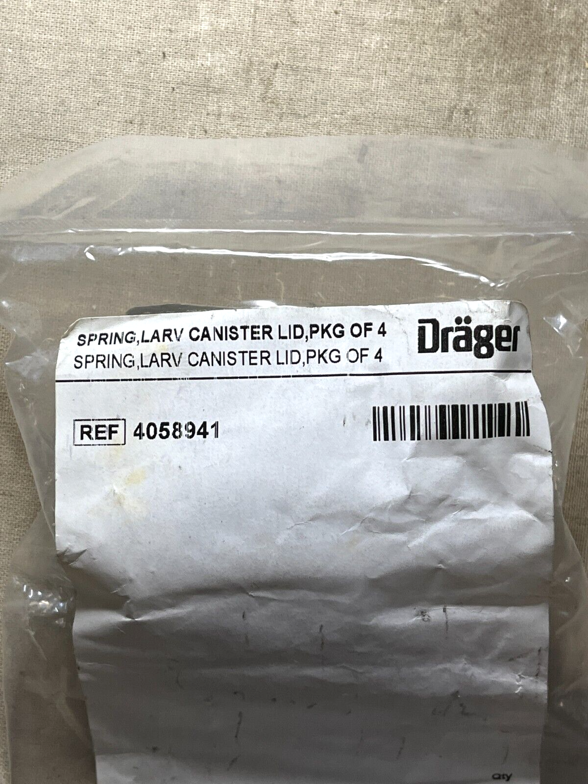 DRÄGER 4058941 2'' SPRING LARV SELF-CONTAIN BREATHING APPARATUS 4220-01-648-0848