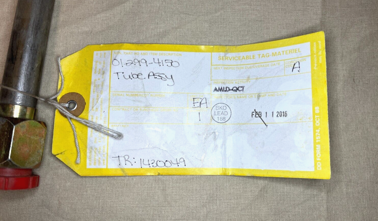 M4K LIFT 4710-01-299-4150 FORKLIFT METAL TUBE ASSEMBLY 3930-01-076-4237 L103730