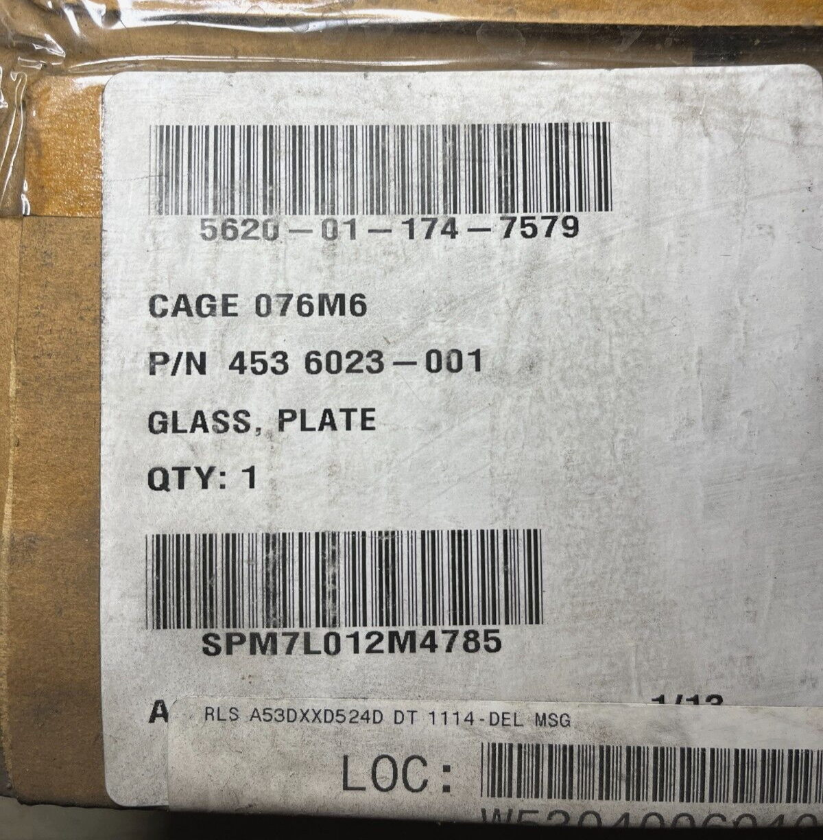 M-973 SUSV SMALL VEHICLE 4536023-001 PLATE GLASS 92240-991 5620-01-174-7579