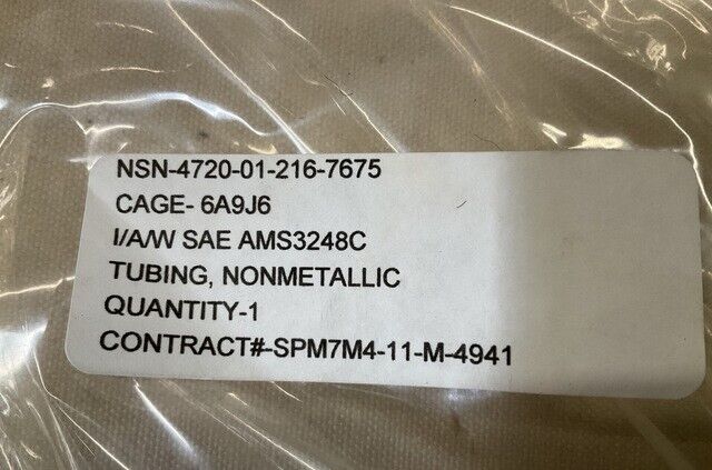 M1 ABRAMS, P19 FIRE CRASH TRUCK AMS3248 NONMETALLIC TUBING 4720-01-216-7675