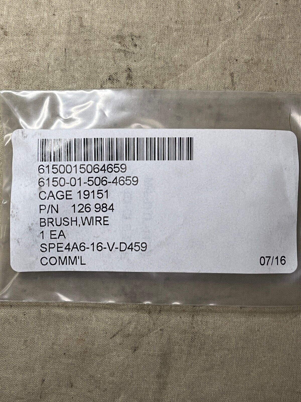 FOR MILLER 126984 WIRE BRUSH WITH SPRING 6150-01-506-4659 NOS