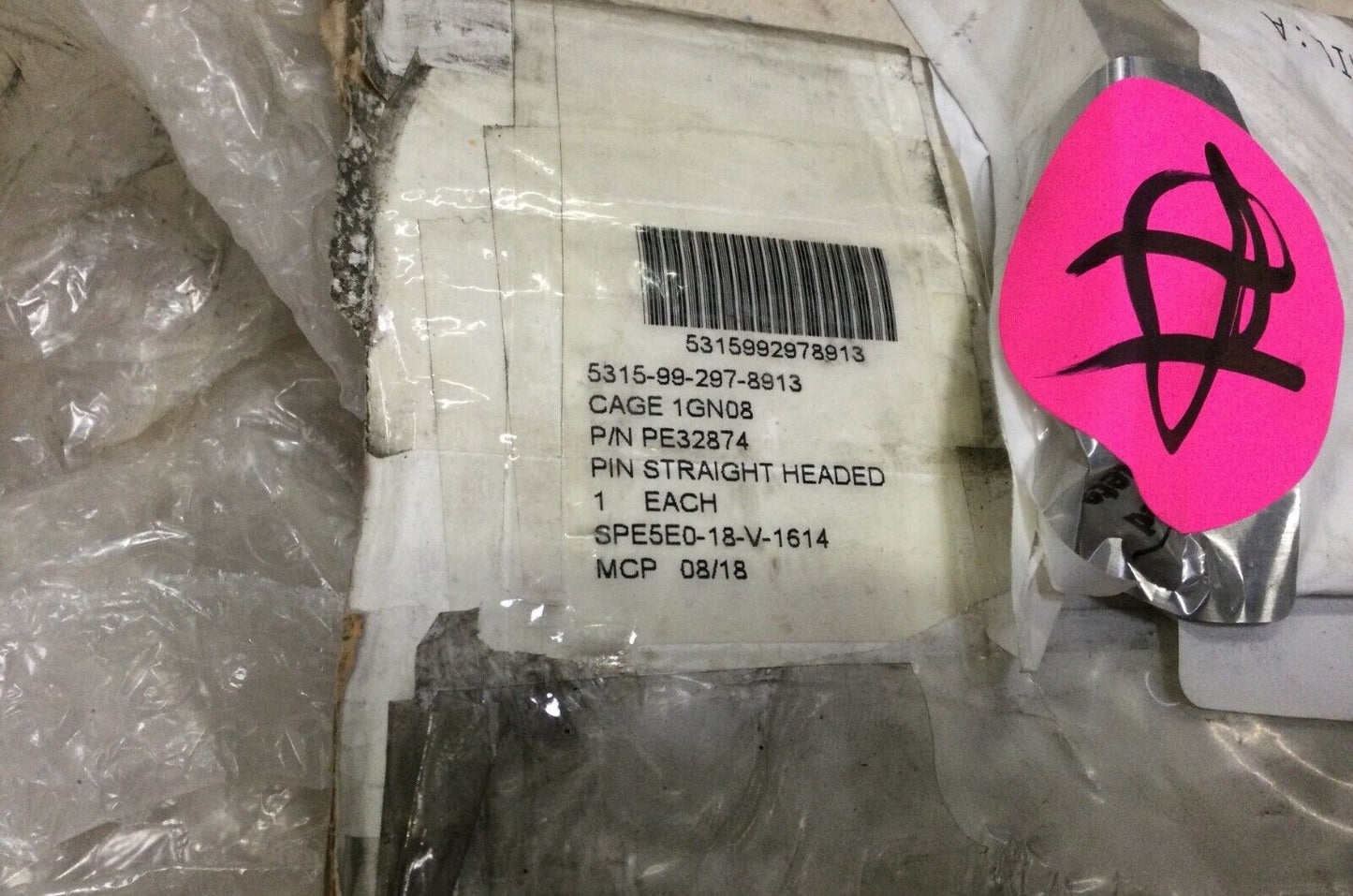 USGI ESE PE32874 STRAIGHT HEADED PIN LOWER BOOM/STEER PIVOT 5315-99-297-8913