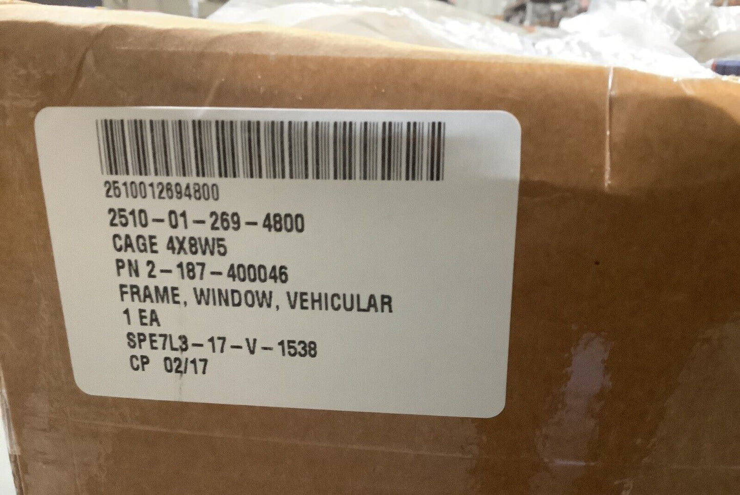 ROUGH TERRAIN CONTAINER, CRANE X009 2-187-400046 WINDOW FRAME 2510-01-269-4800