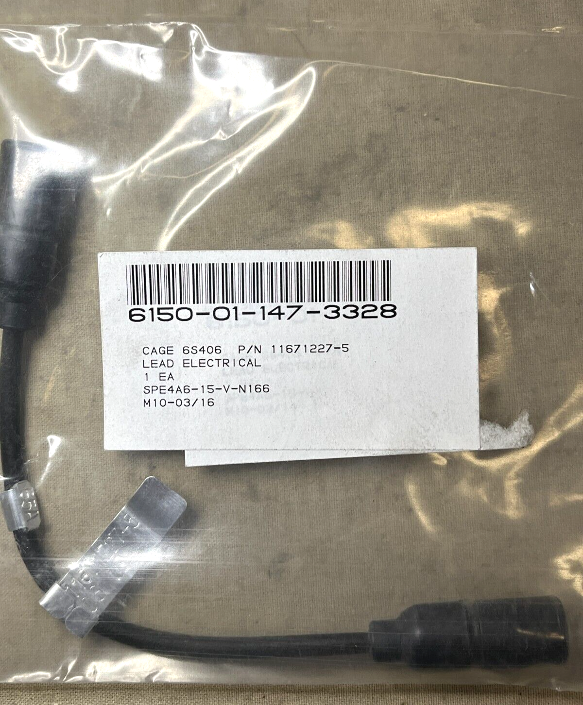 USGI MILITARY FAASV M992 VEHICLE 11671227-5 ELECTRICAL LEAD 6150-01-147-3328