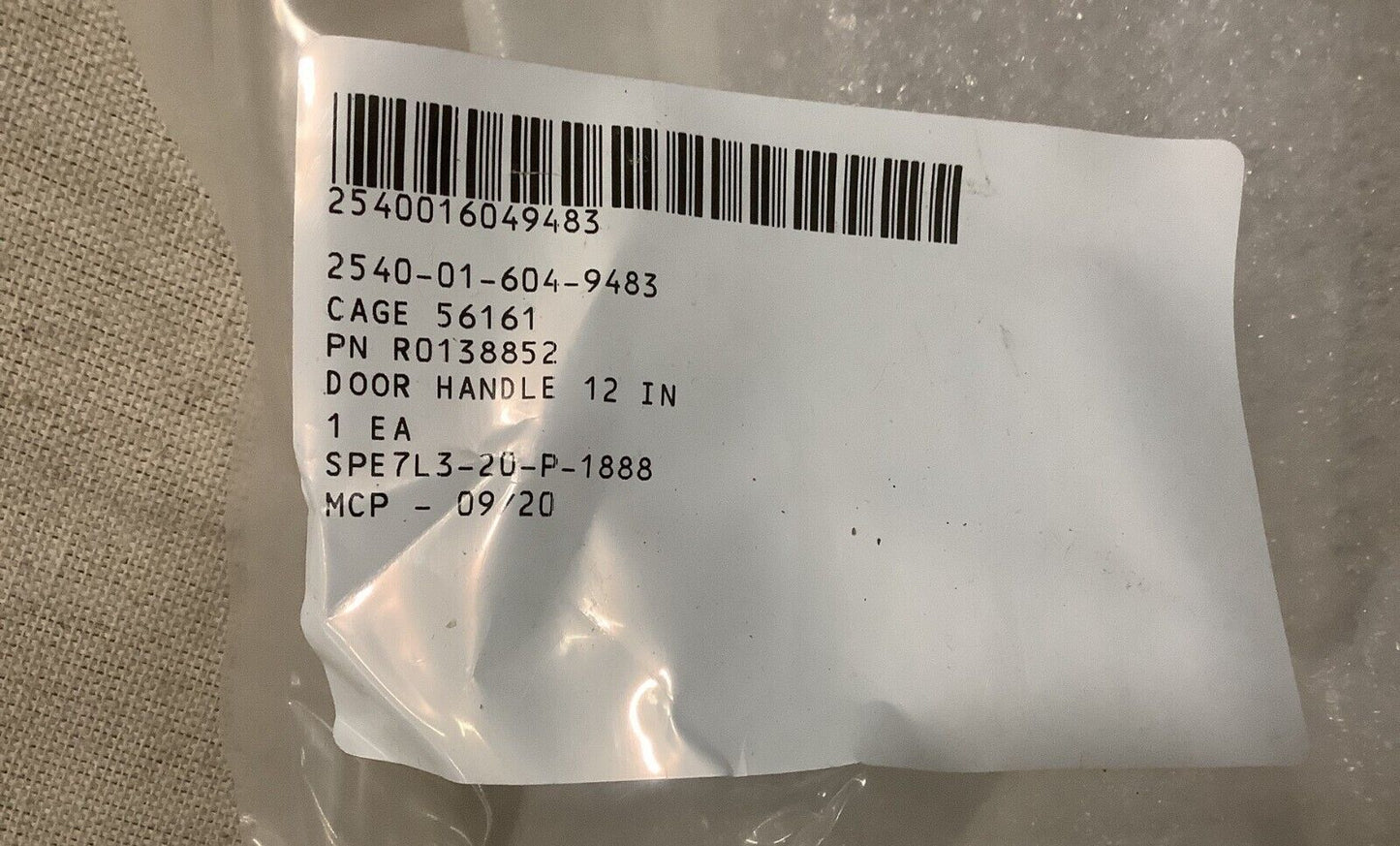 MRAP RG-31 GENERAL DYNAMICS R0138852 12'' VEHICULAR DOOR HANDLE 2540-01-604-9483