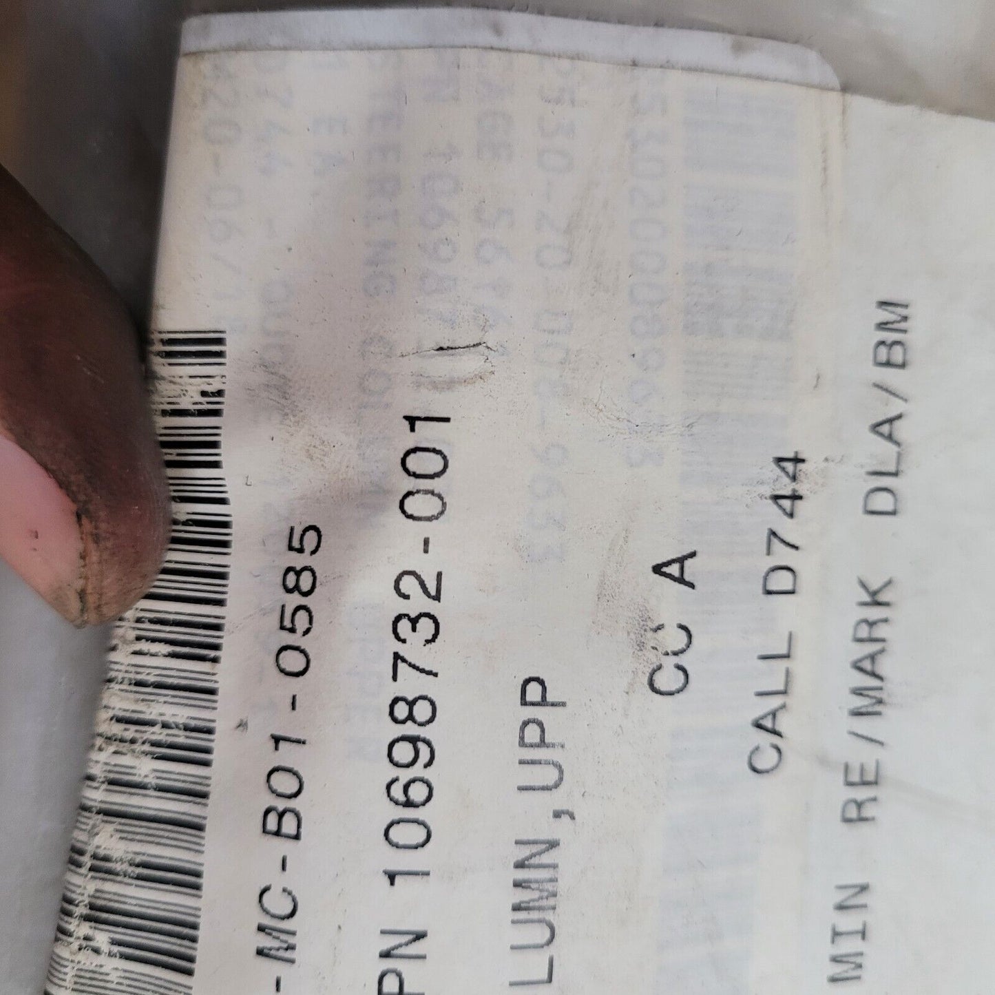 CONTROL PARTS ASSEMBLY,STEERING COLUMN LAV 28271 10698732-001 2530-20-008-9633