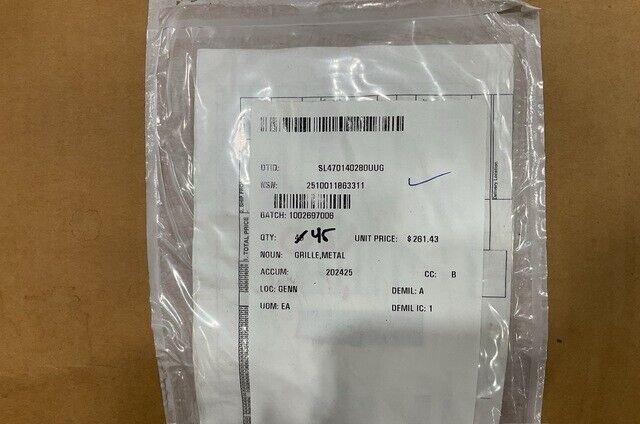 M998 HMMWV H1 12338937 149-199 FRONT HOOD GRILL ASSEMBLY METAL 2510-01-186-3311