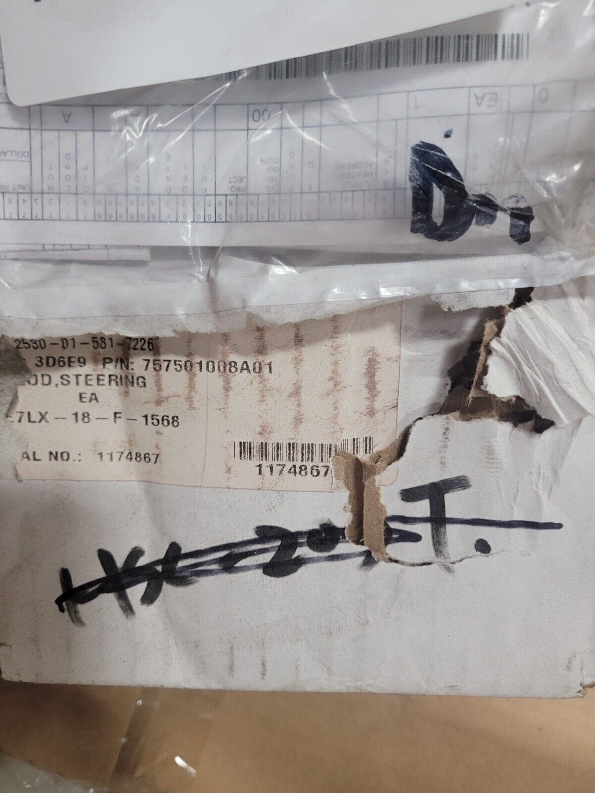 AXLETECH TIE ROD STEERING 2530-01-581-7226 TRUCK LIFT ATLAS II 757501008A01