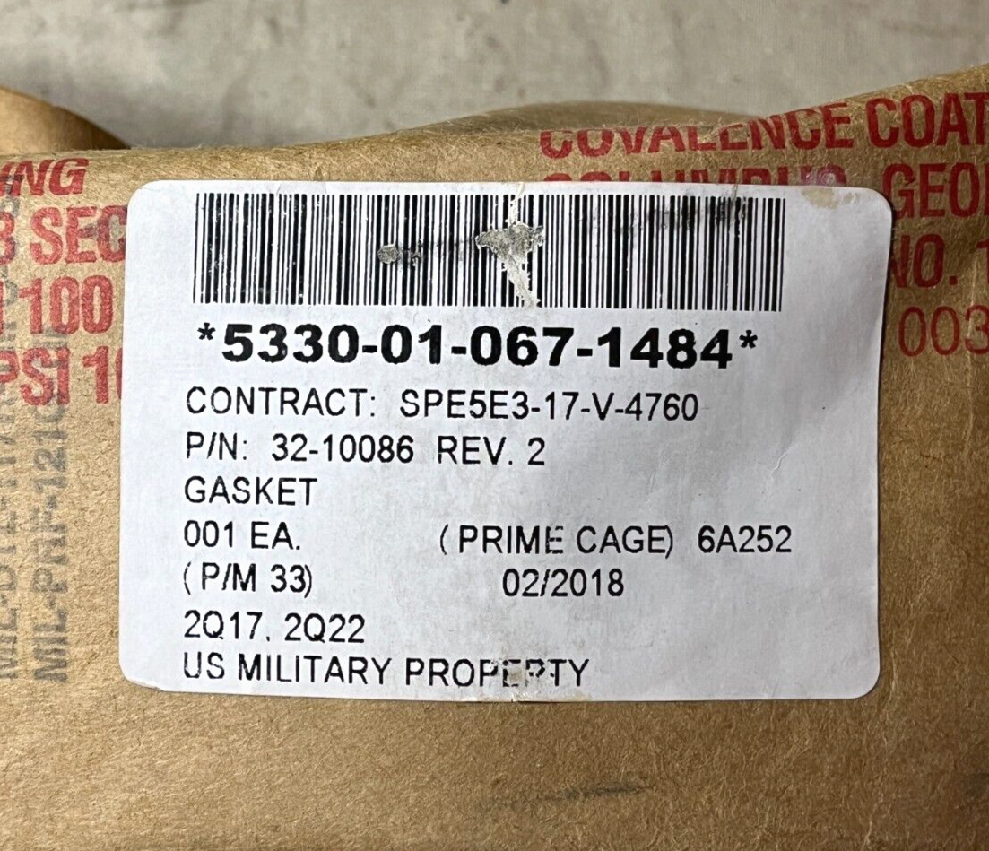 MILITARY SEAWOLF, OHIO CLASS SSBN 32-10086 GASKET 633-8090 5330-01-067-1484 NOS