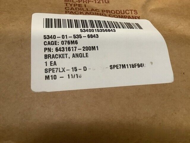 HMMWV HUMVEE TURRET BAE SYSTEMS 6431617-200M1 ANGLE BRACKET 5340-01-535-6843