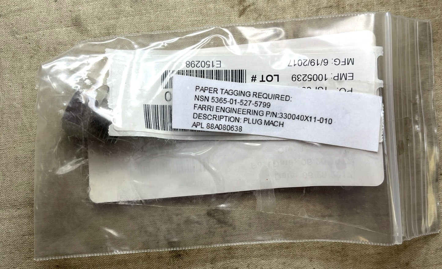 NEW 30040X11-010 MACHINE THREAD PLUG, SAE J1926/3 - 9/16-18 5365-01-572-5799