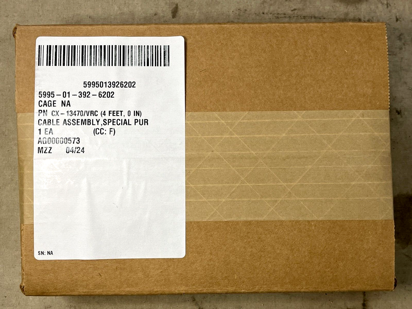 MRAP A3206018-4 4FT CONNECTOR P2 CABLE ASSEMBLY CX-13470 VIC 5995-01-392-6202