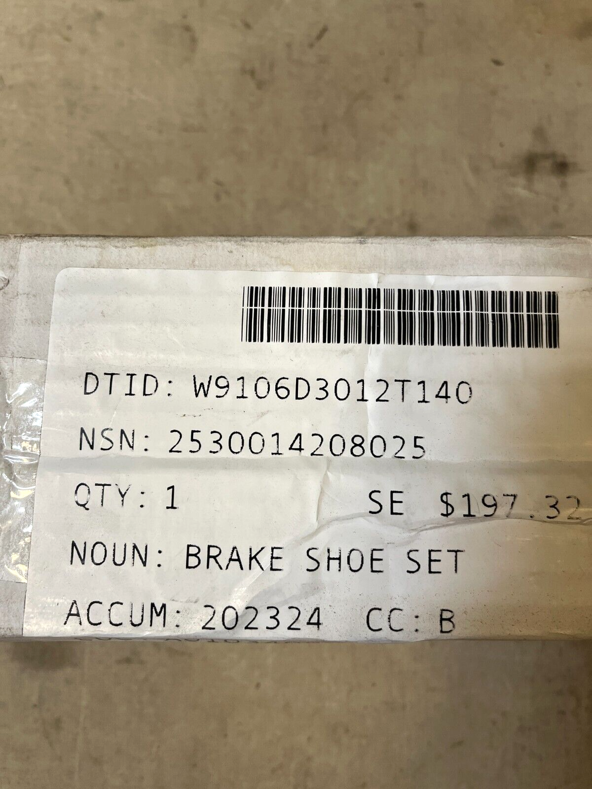 M998 HMMWV 57K3545 FRONT OR REAR AXLE BRAKE SHOE SET RCSK17215 2530-01-420-8025