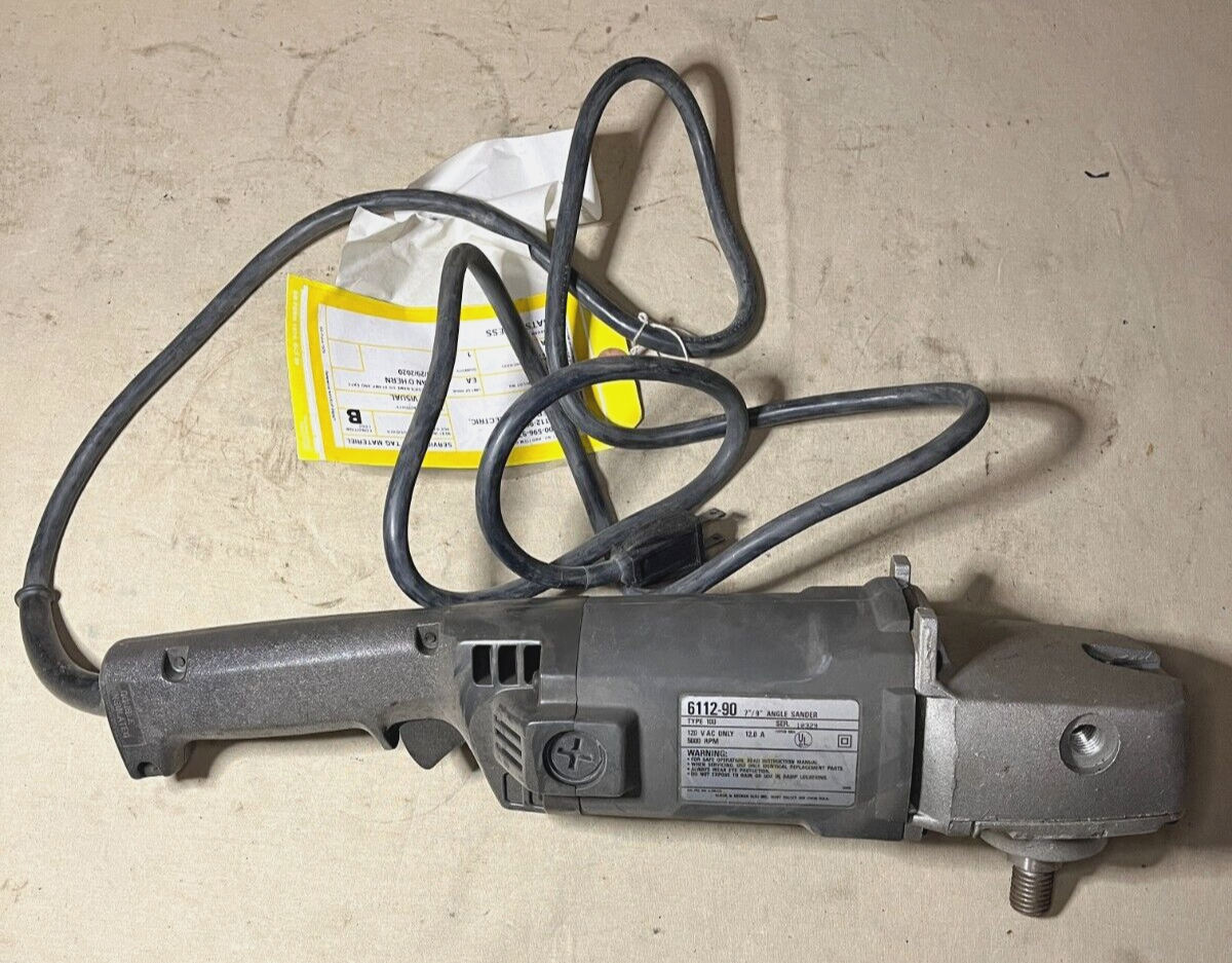 PORTABLE ELECTRIC DISK SANDER 120V AC 6112-90 00-S-90 5130-00-596-9728 NOS