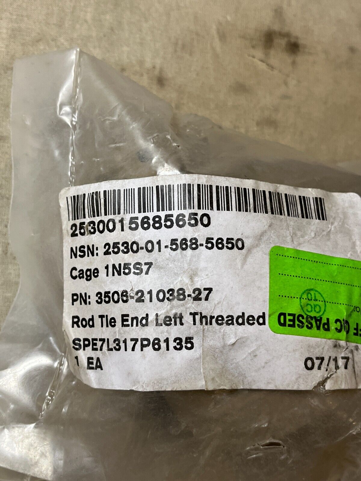 HUSKY VMMD CRITICAL SOLUTION 3506-21038-27 STEERING TIE ROD END 2530-01-568-5650