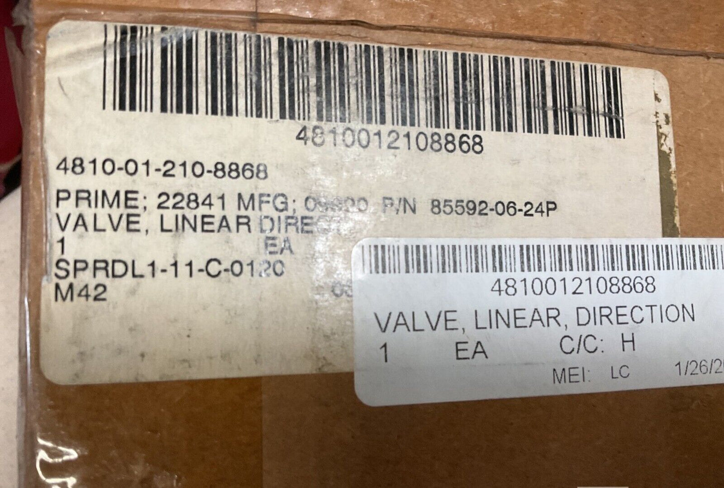 HEMTT 85592-06-24P DIRECTIONAL CONTROL LINEAR VALVE 2CT429 4810-01-210-8868