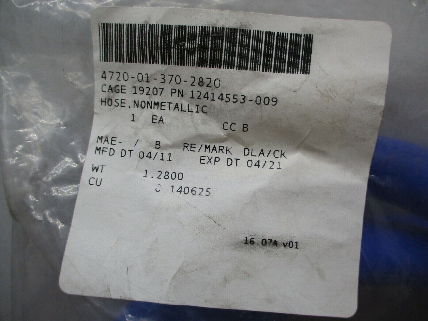 M1078 M1080 LMTV FMTV 12.7MM NONMETALLIC HOSE J20R1 12414553 4720-01-370-2820