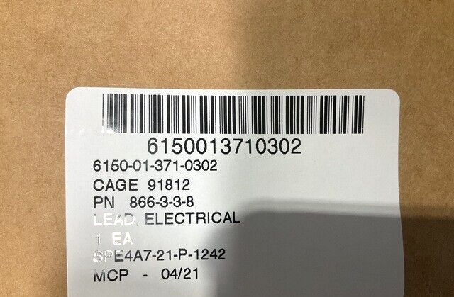 (1EA) AGM-129 ACM JANCO 86633-8 HEAVY DUTY ELECTRICAL LEAD 6150-01-371-0302 USA
