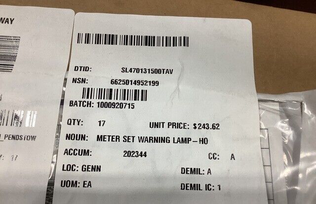 TEREX TX51-19M 07.0703.0108 METER SET WARNING LAMP-HOUR 6625-01-495-2199 USA