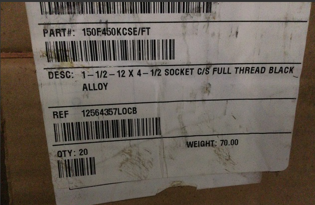 HEAVY DUTY 150F450KCSE FLAT SOCKET CAP SCREW 1-1/2-12X4-1/2 SOCKET FULL THREAD