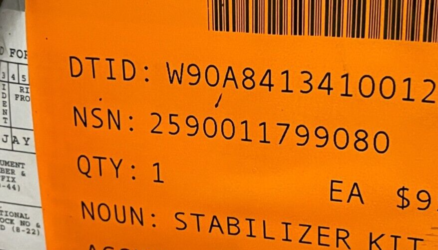 USGI MILITARY 10944400 10" RANGE REAR STABILIZER KIT LEG 2590-01-179-9080