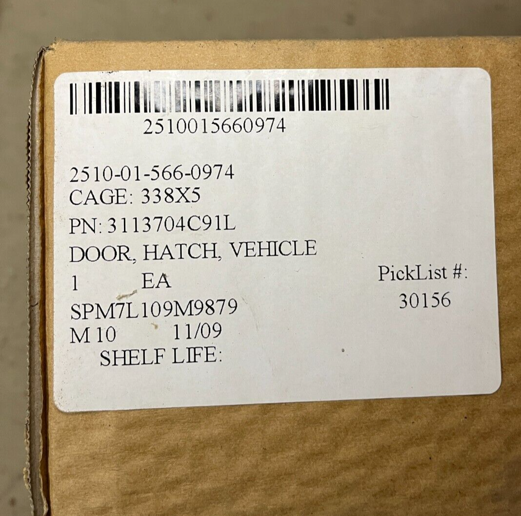 MRAP NAVISTAR 3113704C91L DOOR HATCH VEHICLE KIT HANDLE ASSY 2510-01-566-0974