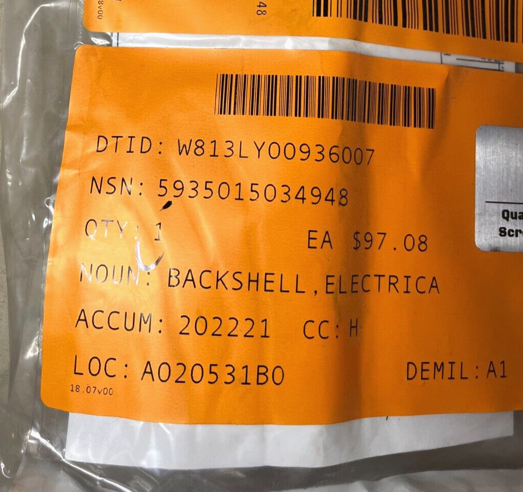 CHINOOK CH-47 / IROQUOIS ISO150 BACKSHELL ELECTRICAL CONNECTOR 5935-01-503-4948