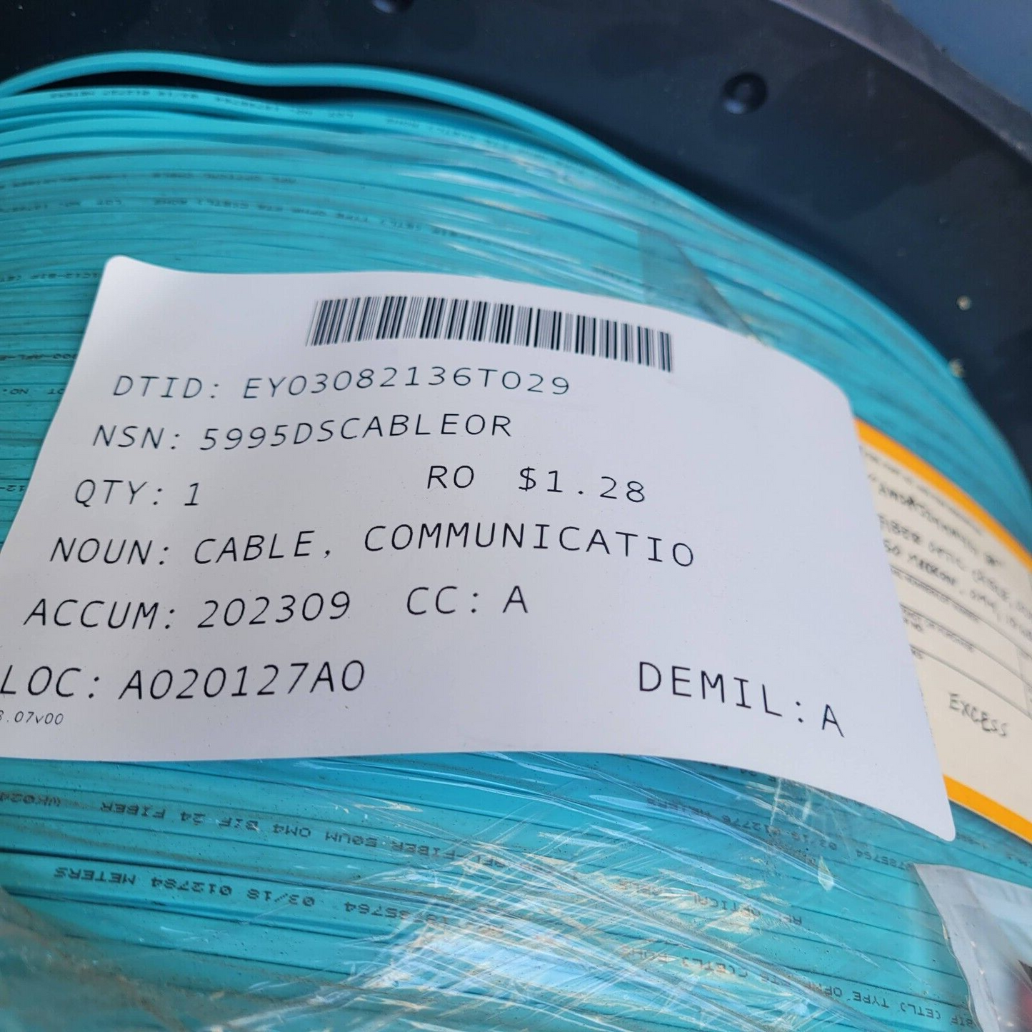 AFL OPTICAL CABLE 1-800-AFL-FIBER 50 micron OM4 BIF 24 FIBER CABLE Meters