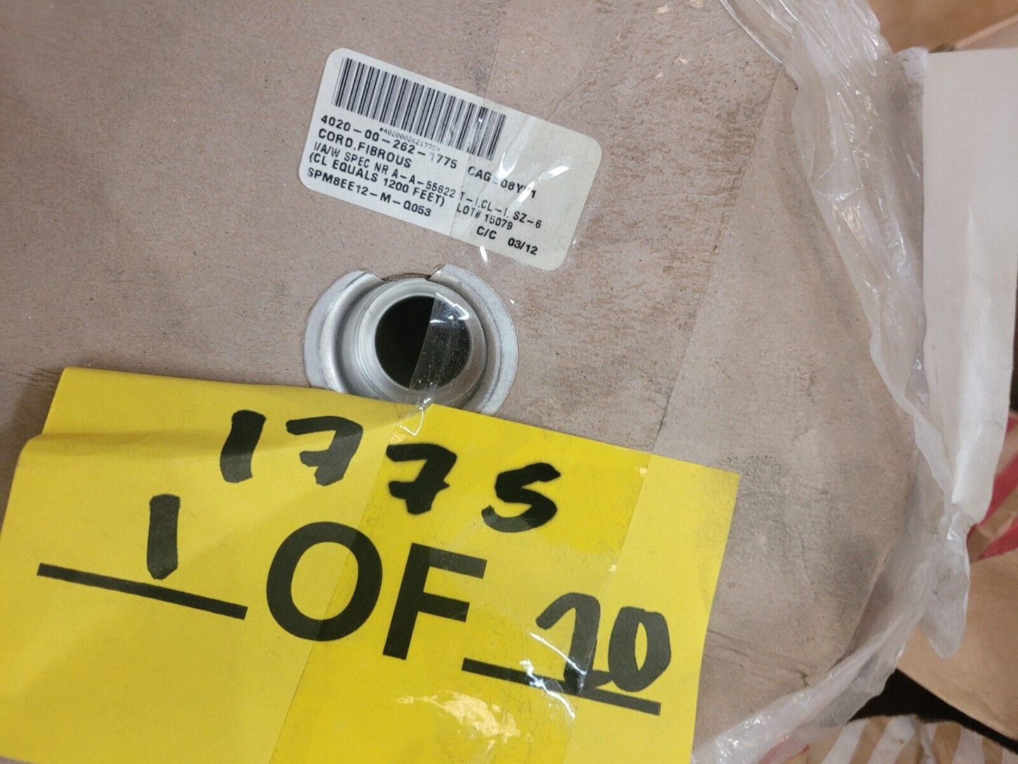 BRAIDED FIBROUS CORD COIL 4020-00-262-1775 400. YDS 0.188" AA55622-1-1-6