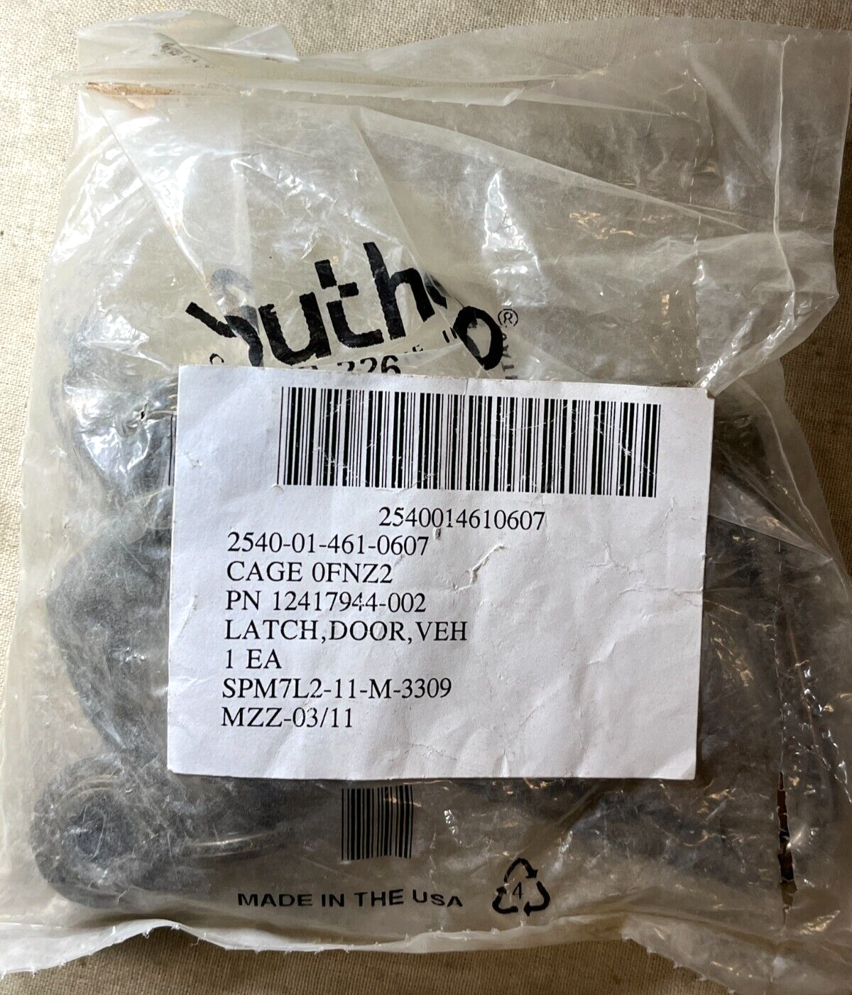 USGI MILITARY FMTV HIMARS 12417944 VEHICULAR DOOR LATCH 6899226 2540-01-461-0607