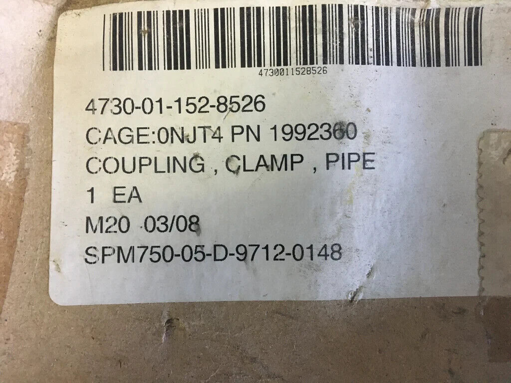 HEMTT A/S32R-11 PIPE CLAMP COUPLING 2226270 L-020-075-GT0 4730-01-152-8526
