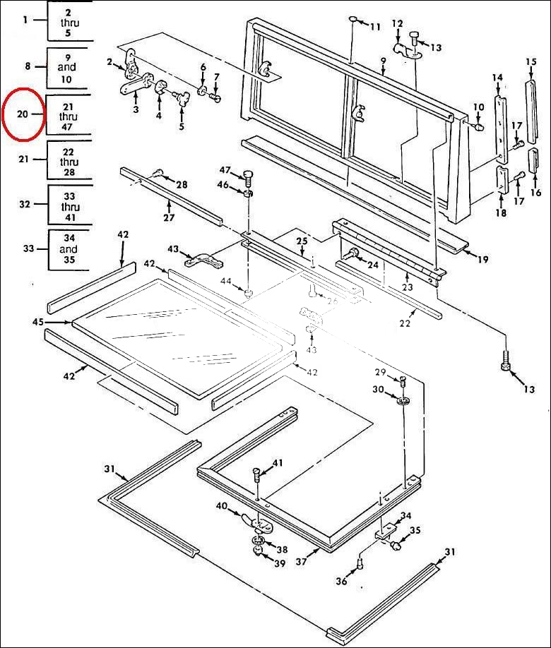M813 M923 M925 5 TON TRUCK WINDSHIELD ASSY, R/H 12277069-2 2510-01-130-7944