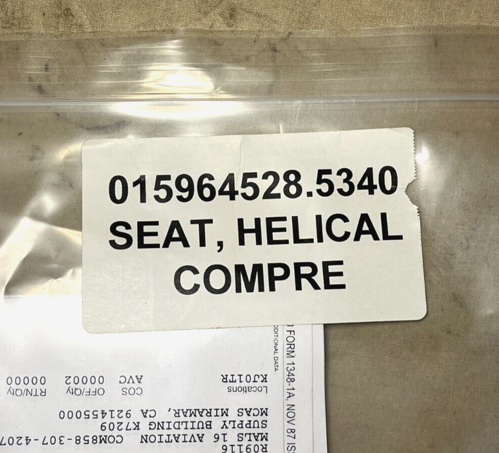 OSPREY V-22A AIRCRAFT 502666 HELICAL COMPRESSION SPRING SEAT 5340-01-596-4528