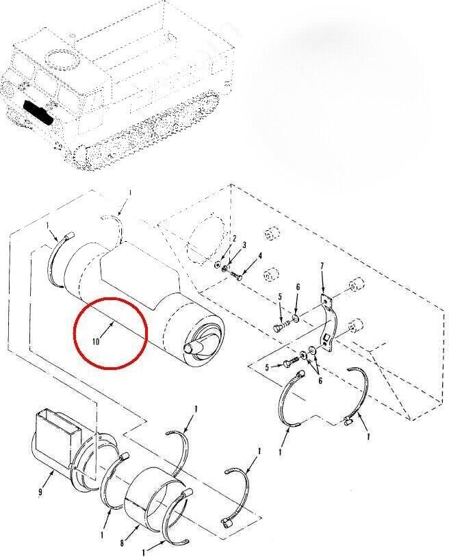 M113 ARMORED STEWART 10560M24B1 COMPARTMENT VEHICULAR HEATER 2540-01-169-5159