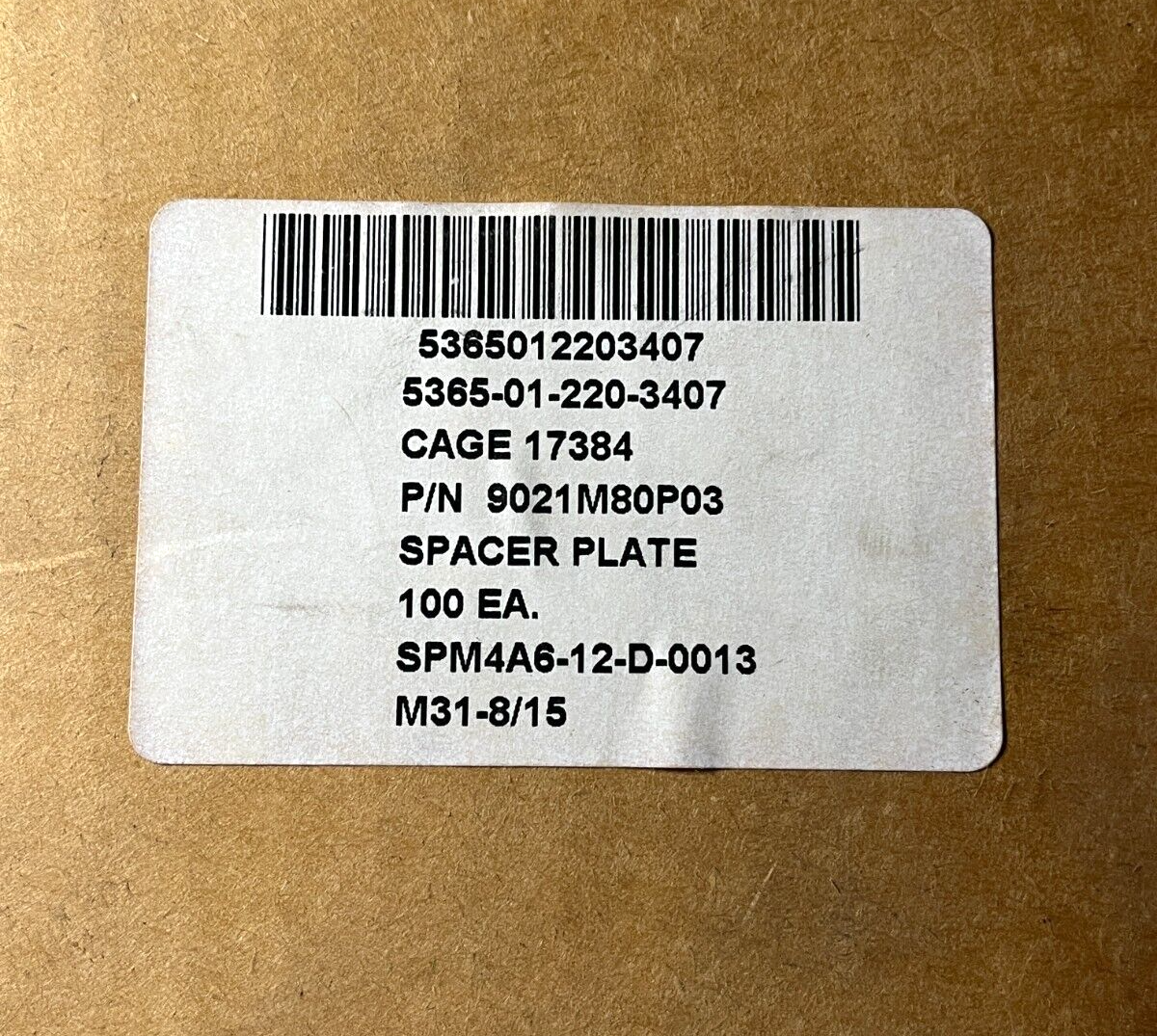 (3) GENERAL 9021M80P03 NON-CIRCULAR PLATE SPACER NSN 5365-01-220-3407