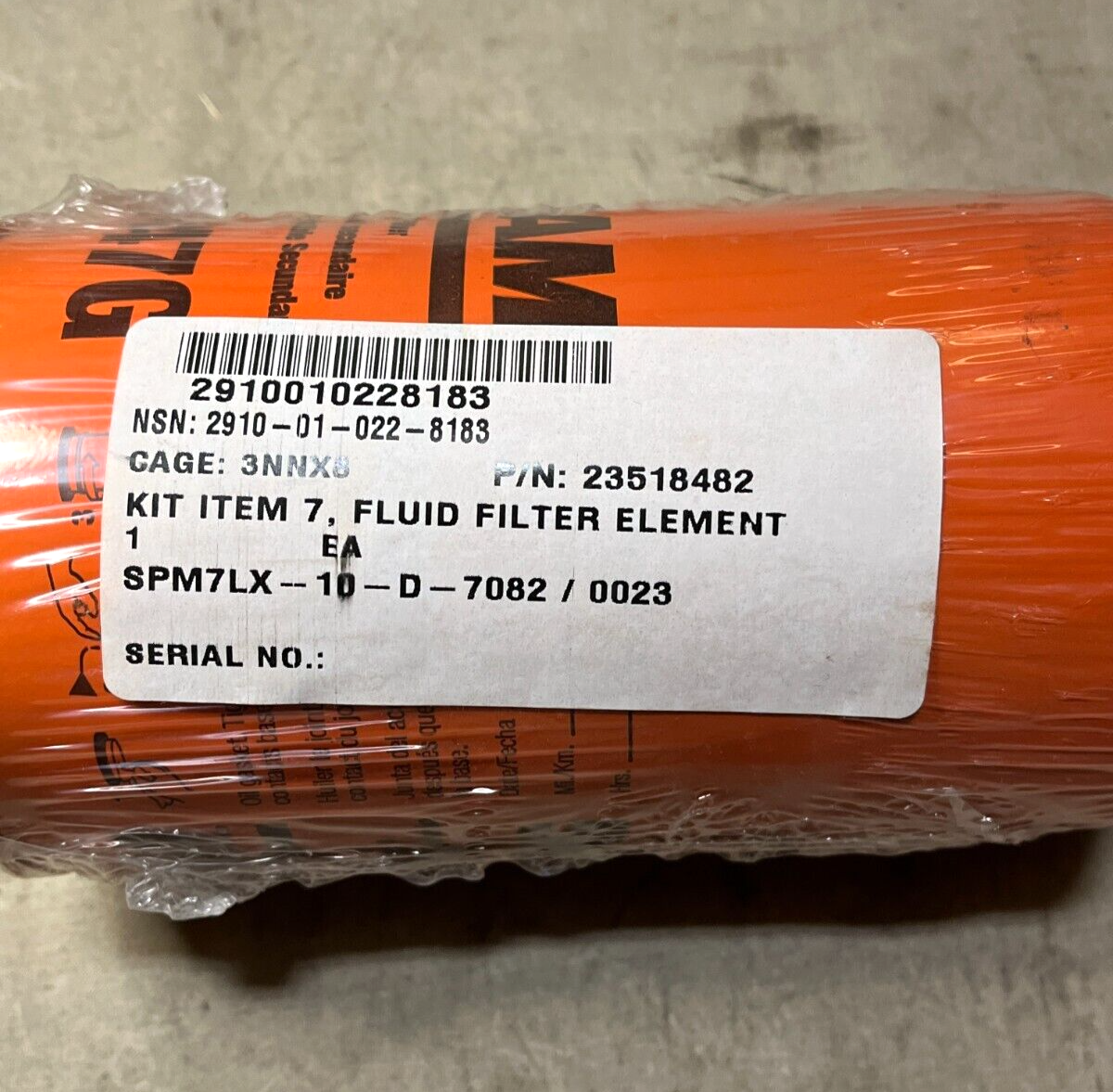 HEMTT OSHKOSH 1147G DETROIT FUEL FILTER ELEMENT WATER SEPARATOR 2910-01-022-8183