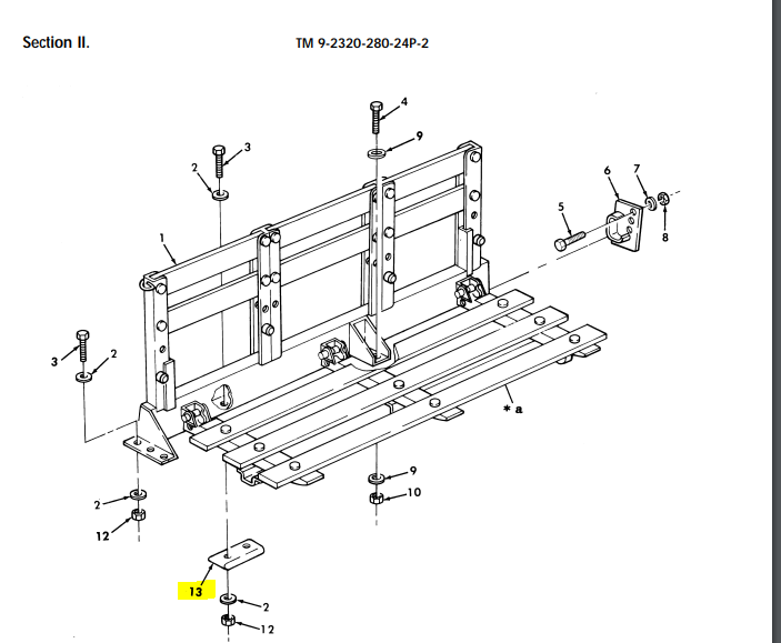 Humvee M998 MENDING PLATE 5340-01-255-9510 12339009 C Pillar, troop Seat