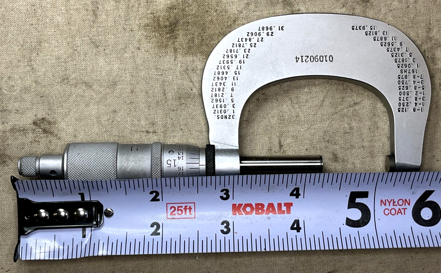 NEW T436RL-2 1-2" OUTSIDE MICROMETER CALIPER GGG-C-105 5210-00-243-2933